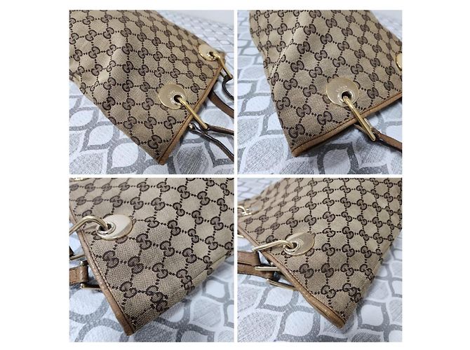 Gucci Vintage GG Canvas Eclipse Schultertasche Beige/Braun - Ansicht 6