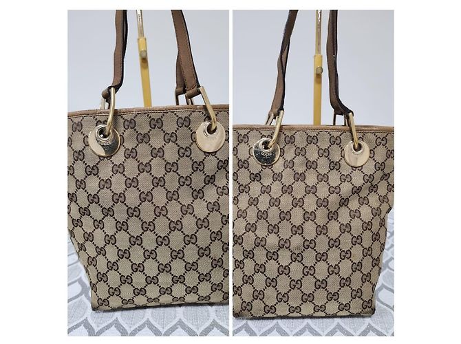 Gucci Vintage GG Canvas Eclipse Schultertasche Beige/Braun - Ansicht 7