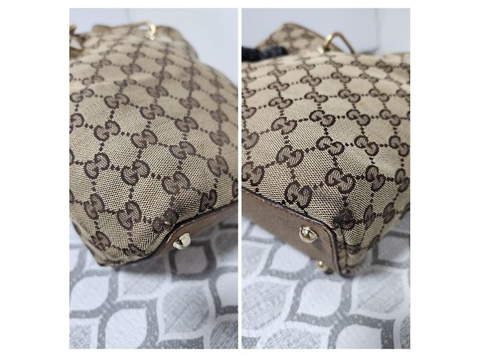 Gucci Vintage GG Canvas Eclipse Schultertasche Beige/Braun - Ansicht 9
