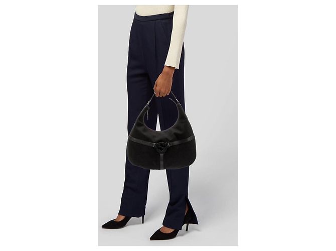 Borsa hobo in tela Gucci nera Nero - vista 12