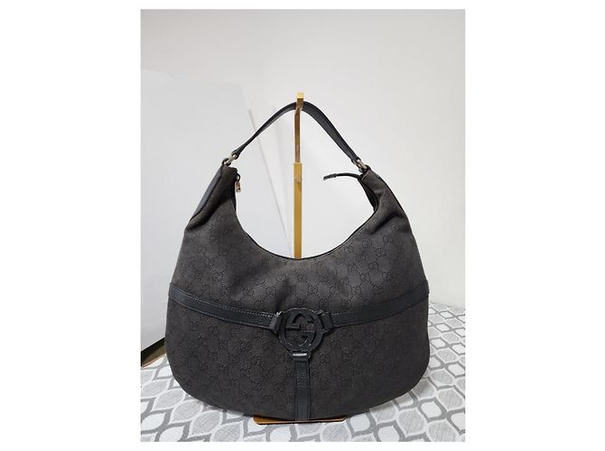 Borsa hobo in tela Gucci nera Nero - vista 3