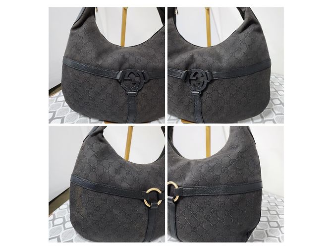 Borsa hobo in tela Gucci nera Nero - vista 7