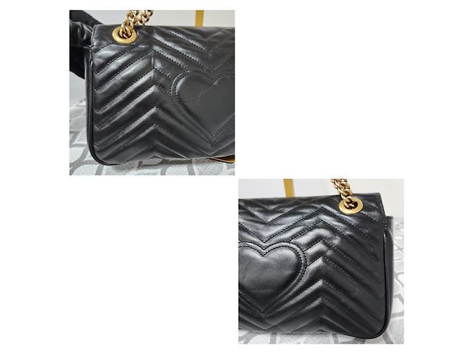 Borsa a Spalla GG Marmont Grande in Pelle Matelassé Nera GUCCI Nero - vista 11