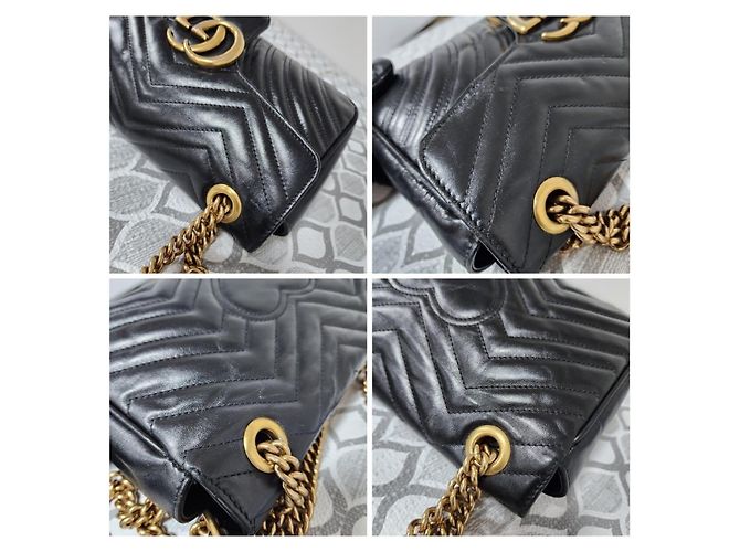 Borsa a Spalla GG Marmont Grande in Pelle Matelassé Nera GUCCI Nero - vista 12