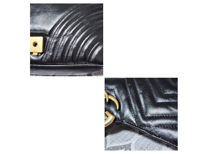 Borsa a Spalla GG Marmont Grande in Pelle Matelassé Nera GUCCI Nero - vista 14