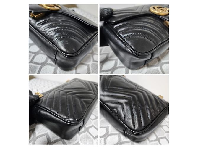 Borsa a Spalla GG Marmont Grande in Pelle Matelassé Nera GUCCI Nero - vista 15