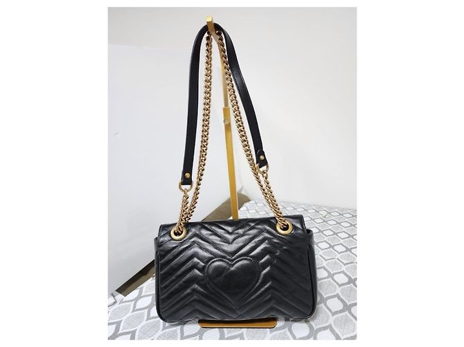 Borsa a Spalla GG Marmont Grande in Pelle Matelassé Nera GUCCI Nero - vista 3