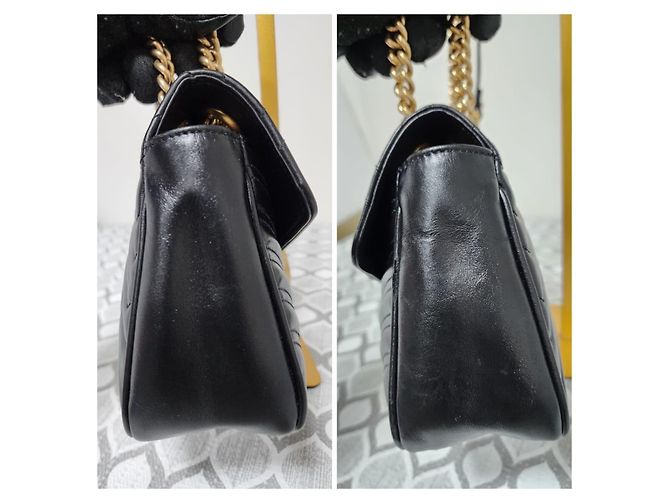 Borsa a Spalla GG Marmont Grande in Pelle Matelassé Nera GUCCI Nero - vista 7