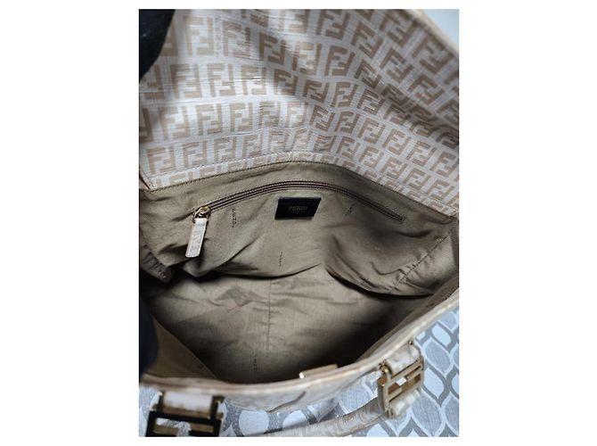 Fendi Zucchino beschichtete Canvas FF Tragetasche Beige - Ansicht 12