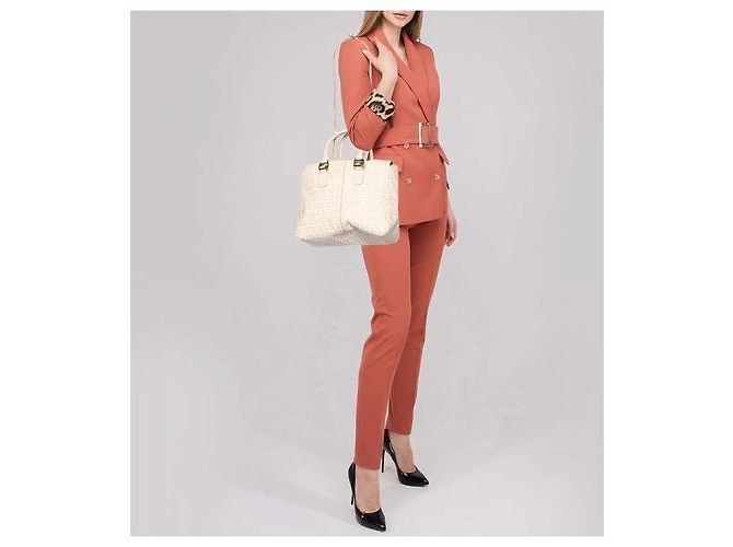 Fendi Zucchino beschichtete Canvas FF Tragetasche Beige - Ansicht 13