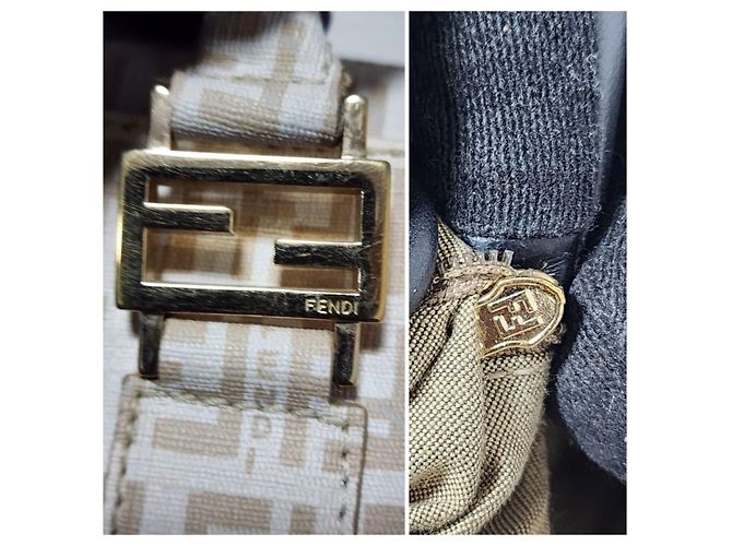 Fendi Zucchino beschichtete Canvas FF Tragetasche Beige - Ansicht 7