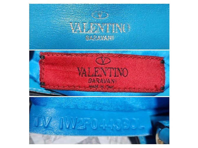 Mini borsa a secchiello in pelle Rockstud Valentino blu - vista 2