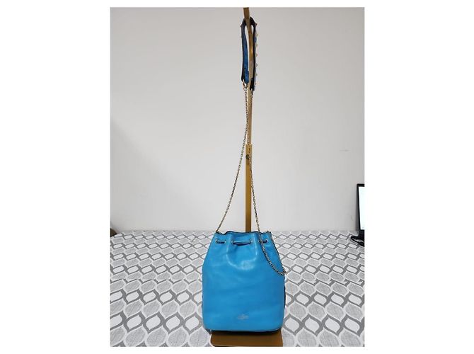 Mini borsa a secchiello in pelle Rockstud Valentino blu - vista 3