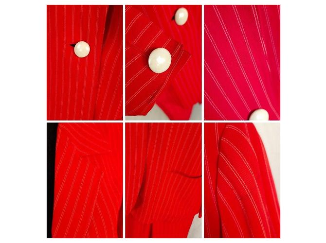 Emanuel Ungaro Parallele tailleur pantalone rosso 1996 - vista 10