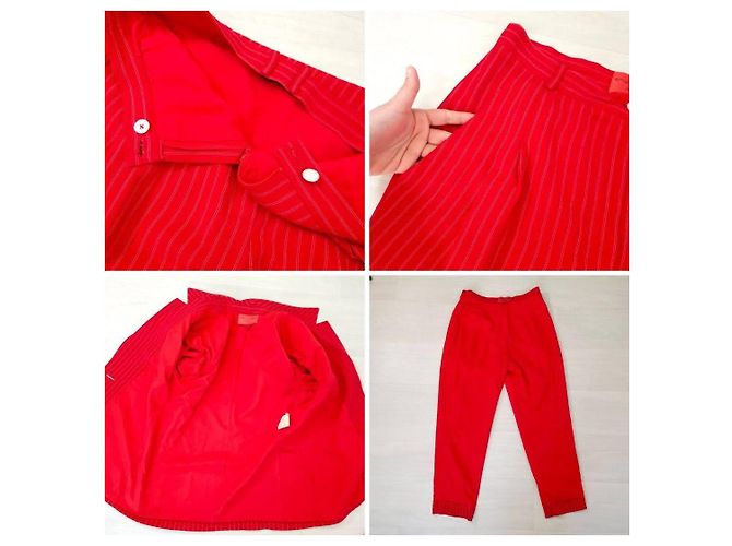 Emanuel Ungaro Parallele tailleur pantalone rosso 1996 - vista 11