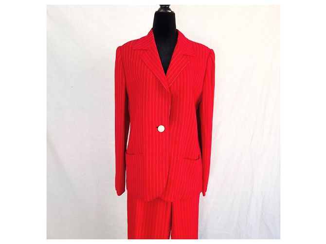 Emanuel Ungaro Parallele tailleur pantalone rosso 1996 - vista 4