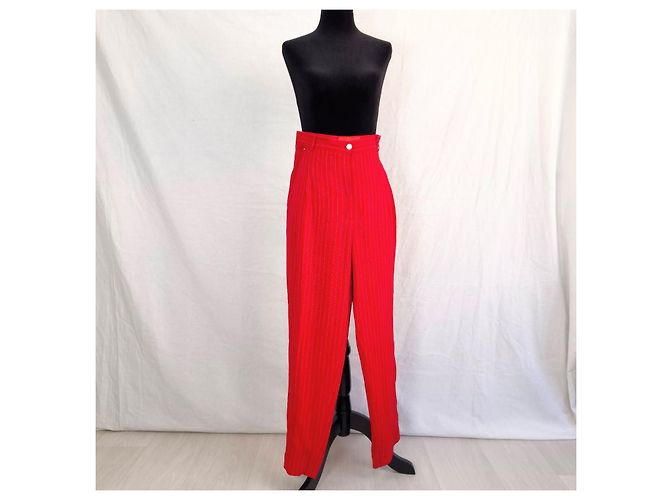 Emanuel Ungaro Parallele tailleur pantalone rosso 1996 - vista 6
