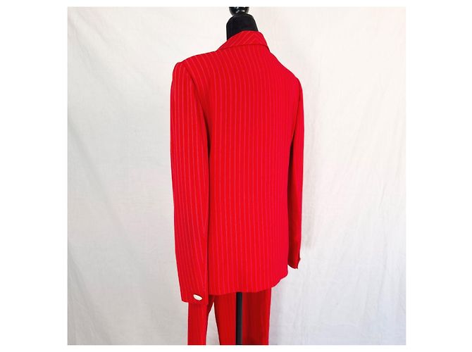 Emanuel Ungaro Parallele tailleur pantalone rosso 1996 - vista 7
