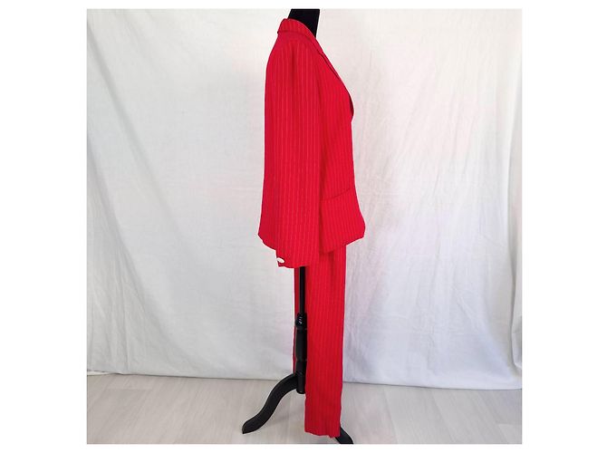 Emanuel Ungaro Parallele tailleur pantalone rosso 1996 - vista 8