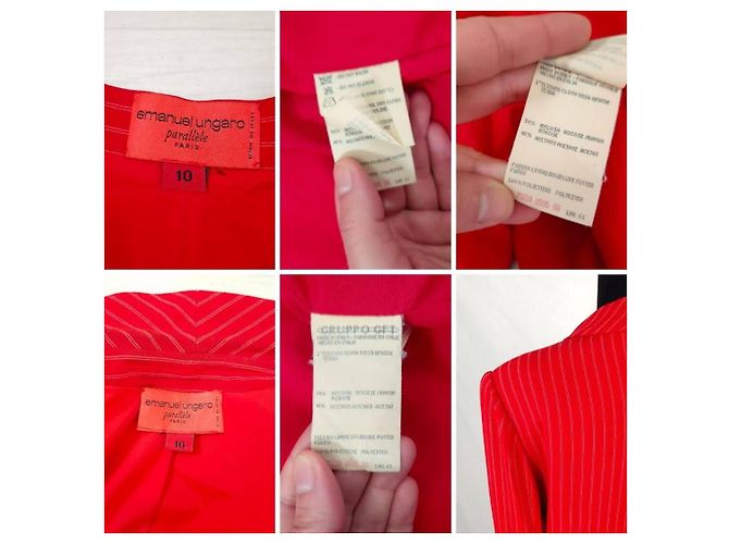 Emanuel Ungaro Parallele tailleur pantalone rosso 1996 - vista 9