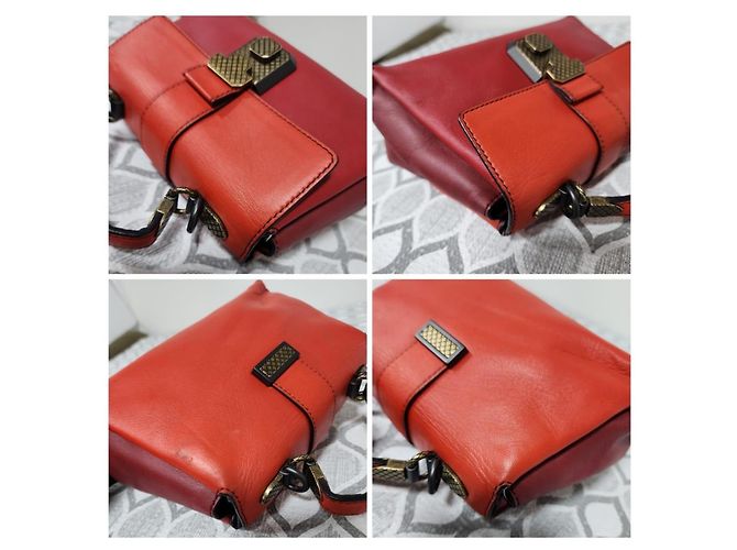 Borsa a Mano Intrecciato Bottega Veneta Rossa Bordò - vista 10