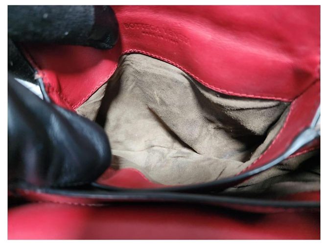 Borsa a Mano Intrecciato Bottega Veneta Rossa Bordò - vista 12