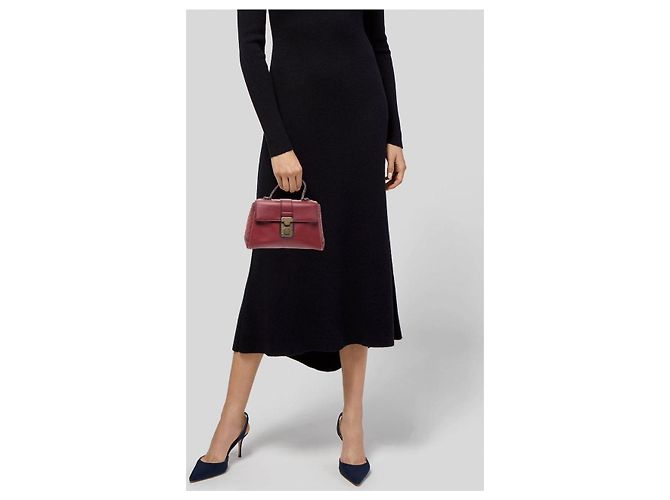 Borsa a Mano Intrecciato Bottega Veneta Rossa Bordò - vista 16