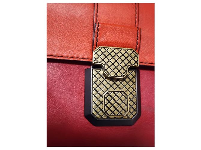 Borsa a Mano Intrecciato Bottega Veneta Rossa Bordò - vista 6