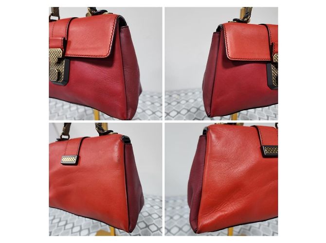 Borsa a Mano Intrecciato Bottega Veneta Rossa Bordò - vista 8