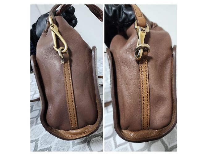 Borsa a tracolla in pelle Burberry con cordoncino marrone - vista 10