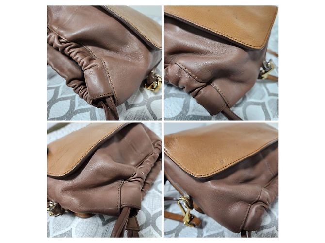 Borsa a tracolla in pelle Burberry con cordoncino marrone - vista 11