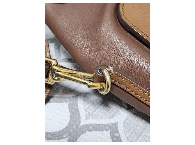 Borsa a tracolla in pelle Burberry con cordoncino marrone - vista 14