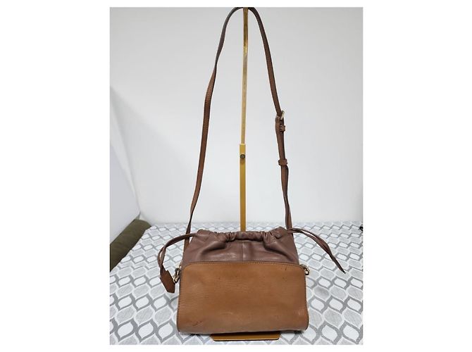 Borsa a tracolla in pelle Burberry con cordoncino marrone - vista 3