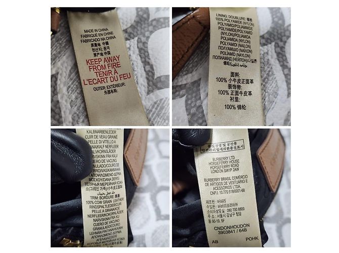 Borsa a tracolla in pelle Burberry con cordoncino marrone - vista 5
