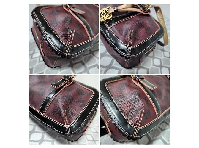 Borsa a Spalla Loewe Monogram in PVC e Pelle Verniciata Viola/Nera Nero Viola scuro - vista 10
