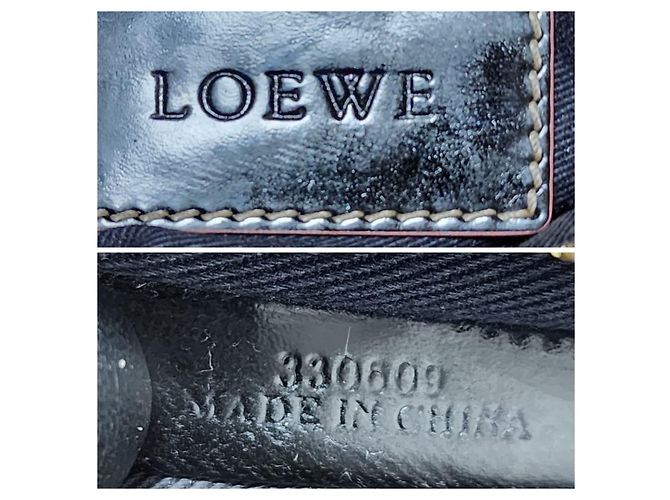 Borsa a Spalla Loewe Monogram in PVC e Pelle Verniciata Viola/Nera Nero Viola scuro - vista 2