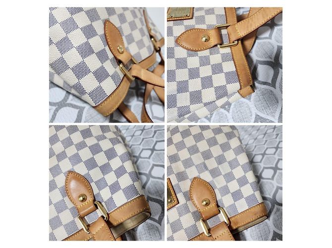 Borsa a Spalla Louis Vuitton Damier Azur Hampstead PM Marrone/Beige - vista 10
