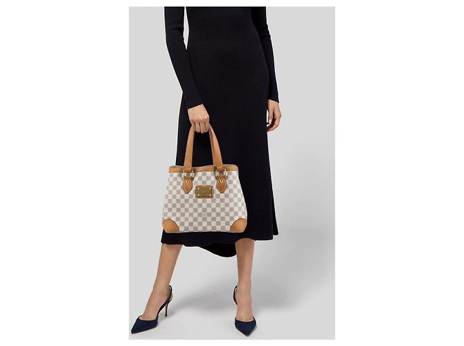 Borsa a Spalla Louis Vuitton Damier Azur Hampstead PM Marrone/Beige - vista 13