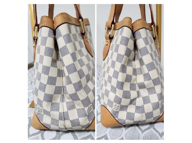 Borsa a Spalla Louis Vuitton Damier Azur Hampstead PM Marrone/Beige - vista 4