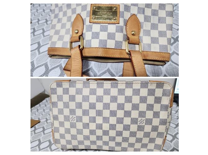Borsa a Spalla Louis Vuitton Damier Azur Hampstead PM Marrone/Beige - vista 5