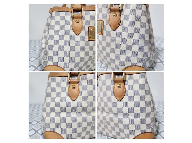 Borsa a Spalla Louis Vuitton Damier Azur Hampstead PM Marrone/Beige - vista 6