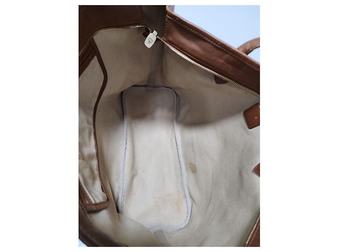 Borsa tote a righe MCM Visetos color cognac - vista 13