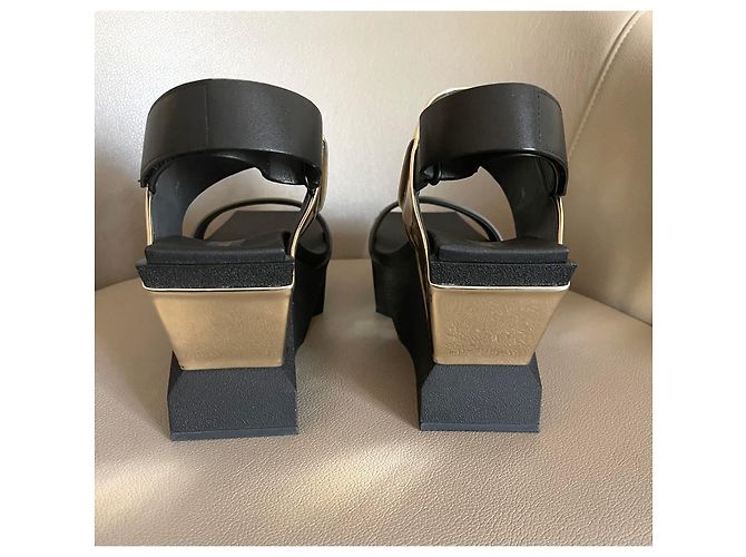 United Nude Sandali con zeppa Brutt neri Oro e grigi misura 38 Nero D'oro Grigio - vista 12