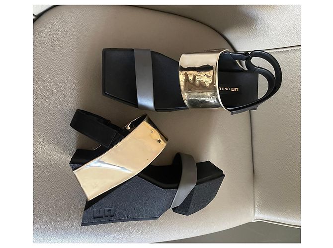 United Nude Sandali con zeppa Brutt neri Oro e grigi misura 38 Nero D'oro Grigio - vista 13