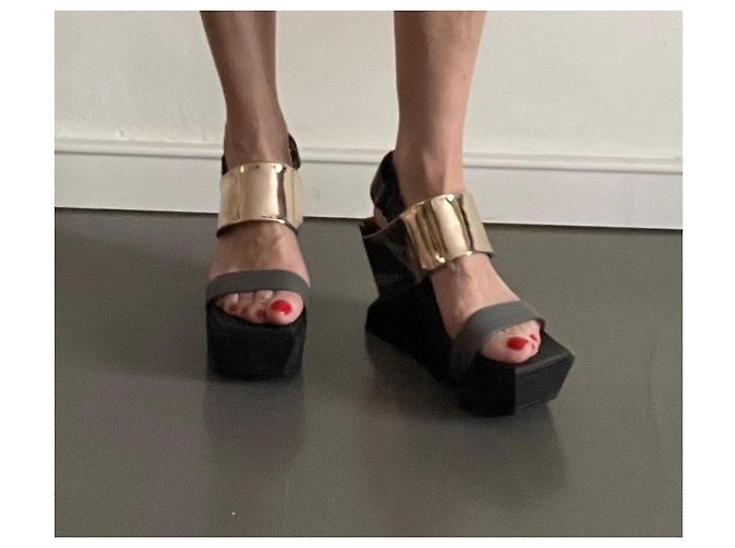 United Nude Sandali con zeppa Brutt neri Oro e grigi misura 38 Nero D'oro Grigio - vista 14