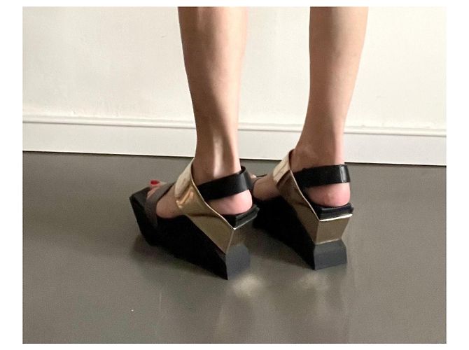United Nude Sandali con zeppa Brutt neri Oro e grigi misura 38 Nero D'oro Grigio - vista 16