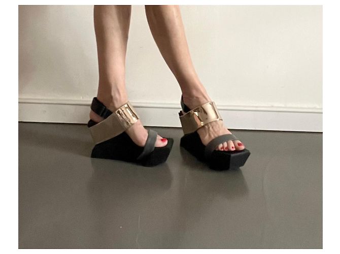 United Nude Sandali con zeppa Brutt neri Oro e grigi misura 38 Nero D'oro Grigio - vista 2