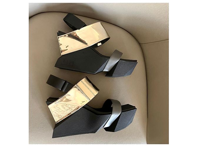 United Nude Sandali con zeppa Brutt neri Oro e grigi misura 38 Nero D'oro Grigio - vista 6