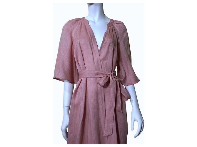 Vestido de lino Eres Audacieuse Rosa Gourmand - vista 2