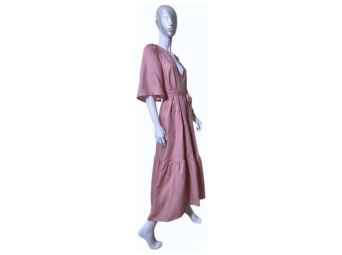 Vestido de lino Eres Audacieuse Rosa Gourmand - vista 3